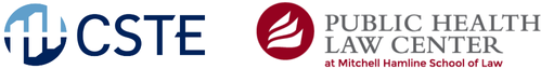 Logos from the Council of State and Territorial Epidemiologists and Public Health Law Center